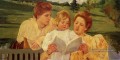 Le jardin Lecture des mères des enfants Mary Cassatt